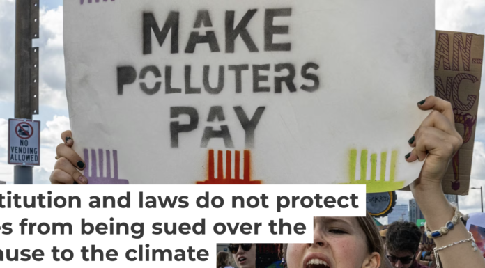 Across the U.S., people are calling for companies to pay for the damage they have done to the environment. Alex Kent/AFP via Getty Images